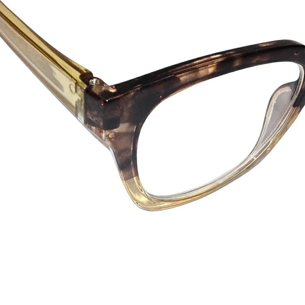 BETSEY JOHNSON WOMEN'S READING GLASSES +2.00 - GOLD & TORTOISE RECTANGLE FRAME